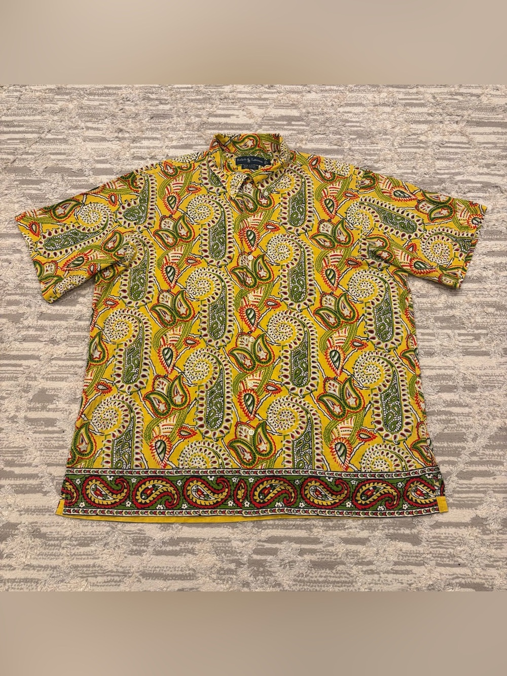 Vintage Polo Ralph Lauren Bob Camp Paisley Shirt Men’s Large Button Up Rare